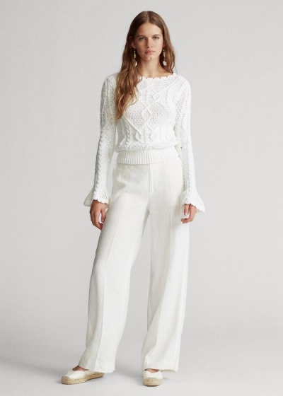 Women's Polo Ralph Lauren Wide-Leg Linen Pants | 391054DXQ